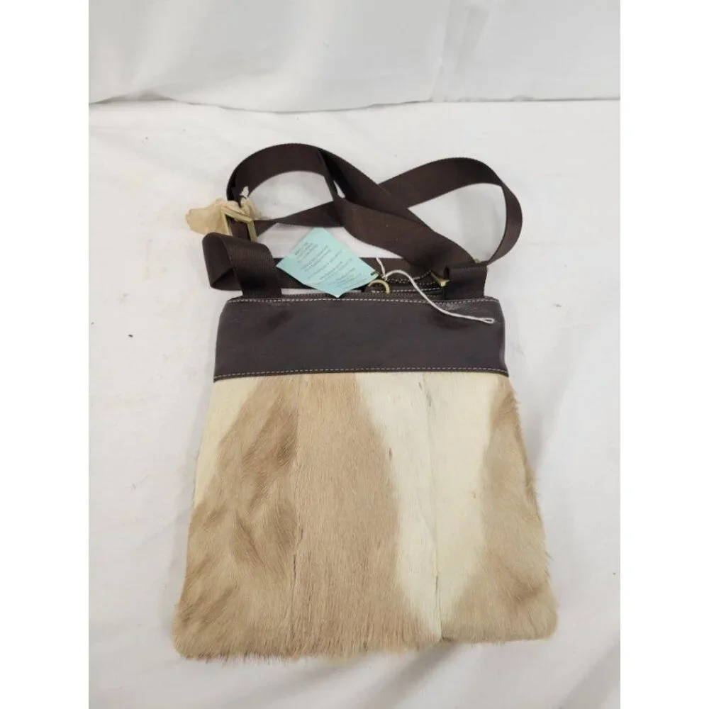 NWT Diane Gail LA Springbok‎ Fur, Leather Crossbody/Purse w/Dust Bag